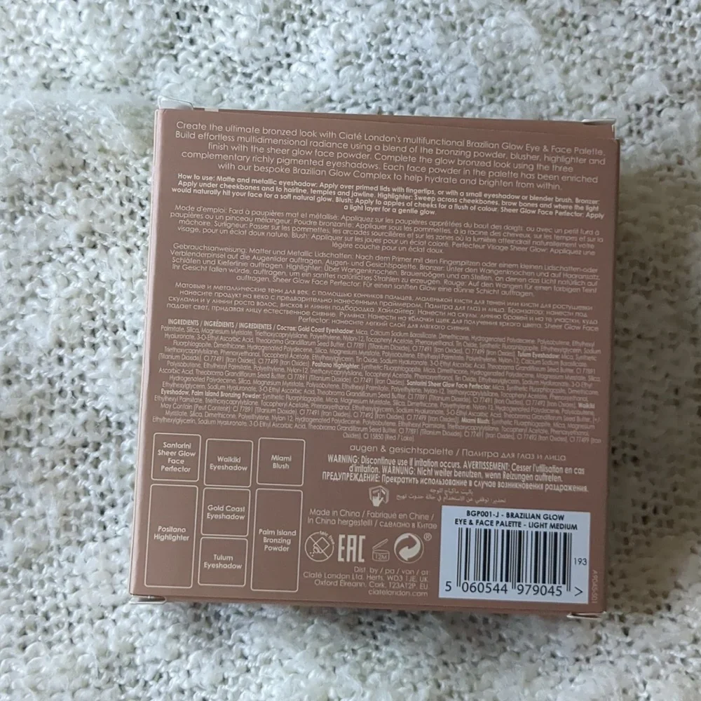 Ciaté London Brazilian Glow Eye & Face Palette in Light Medium, 8.8g/0.31oz